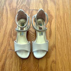 Rachel Shoes Beige/Ivory Sequined Dress Shoes - Size 13